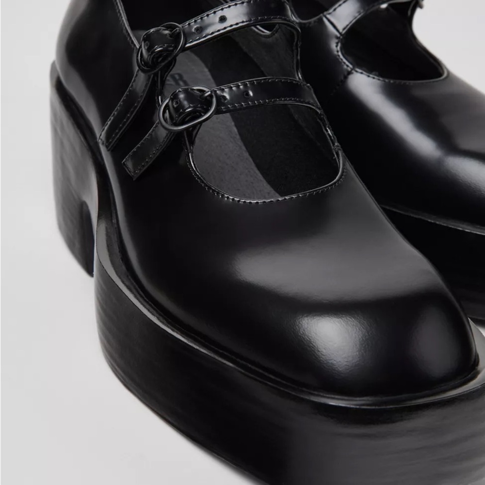 Camper Black Double-Strap Platform Mary Jane Shoes - Picture 3 of 11